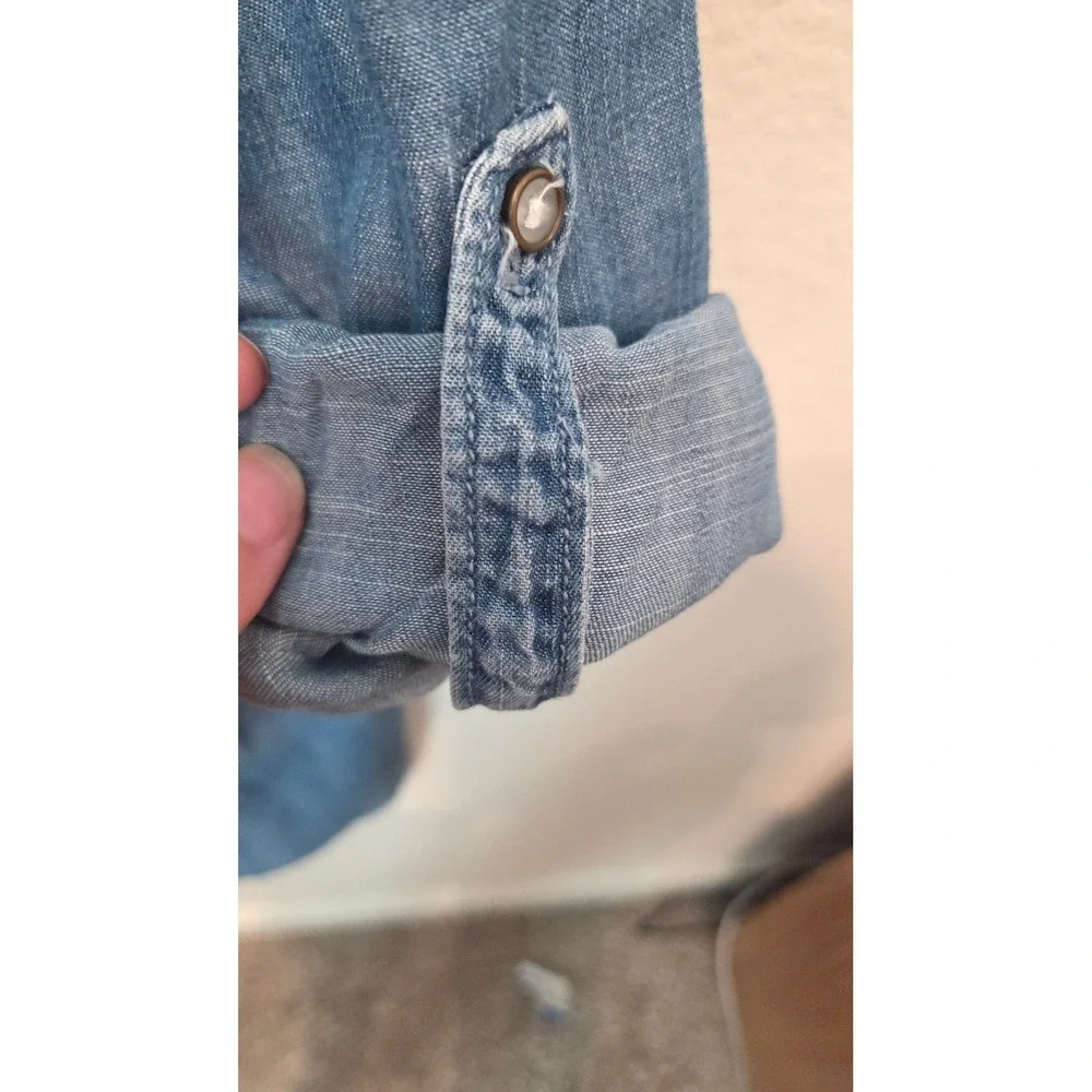 Banana Republic Chambray Denim Shirt Dress‎ | Button Front Long Sleeve Midi